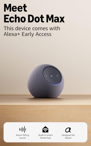 Amazon Echo Dot Max (newest model), Alexa speaker with room-filling sound and built-in smart home hub, designed for Alexa+, Graphite image 7