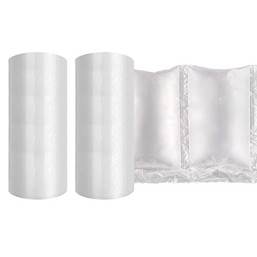 JZBRAIN Air Cushion Film 72002 Air Pillows Air Bubble Bags Wrap Packing Roll, 1 Roll 200mm X 100mm X 200m X 0.02mm Air Cushion Films ONLY Compatible with JZBRAIN Air Cushion Machine (2 Rolls)