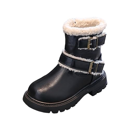 IWIHMIV Girls Dress Boots Ankle Boots Side Zipper Winter Soft Bottom Ankle Booties Outdoor Low Heels Girls Short Boots4