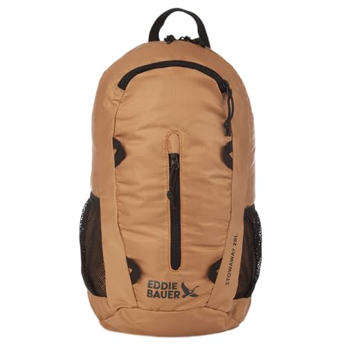 Image of Eddie Bauer Stowaway Packable Backpack | Travel | Outdoor | Lightweight | Foldable | Durable | Ripstop Polyester | 20L - Tobacco