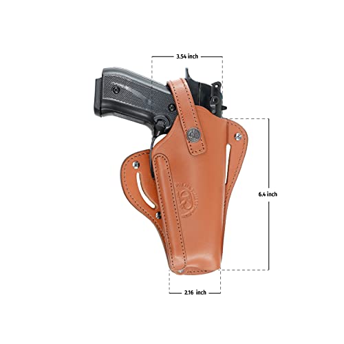 Koltster Alis445 Leather Vertical-Horizontal Shoulder & Belt Holster Rh Fits 9Mm .40 .45 Caliber Semi-Autos With 4" Barrel Length (Brown) #TOP6