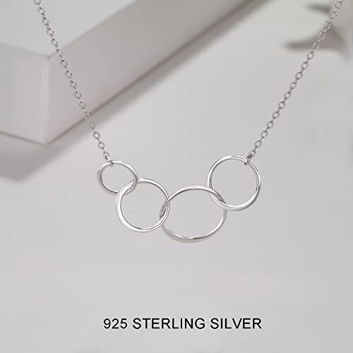 40th Birthday Gifts for Women - Sterling Silver Infinity 4 Circle 4 Decades Necklace, Mothers Day Jewelry Mom Gift4
