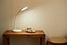MoKo LED Desk Lamp, Portable Dimmable Reading Lamp with Built-in 1100mAh Rechargeable Battery, Flexible Goose Neck Touch Control Table Light with Stepless Brightness for Home Office - White