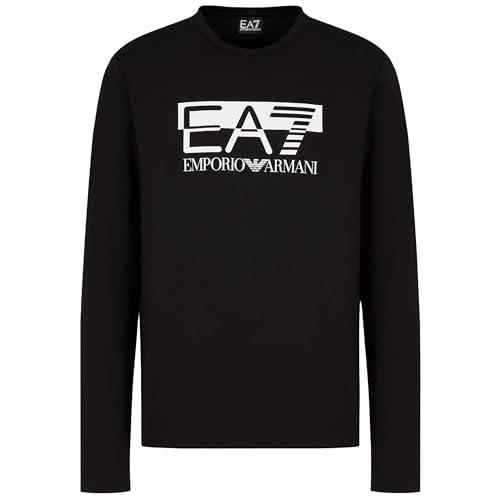 Emporio Armani Camiseta de Hombre EA7 6RPT64 PJ03Z, T-Shirt de Manga Larga, Cuello Redondo, Negro , S