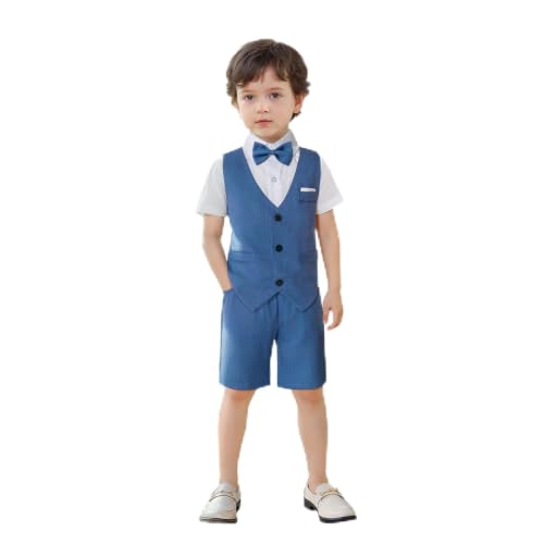 Image of Nwada Boys Suit Toddler Dress Clothes Shirt with Bow Tie, Dress Pants Sets Kids Gentleman Outfit suits