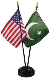 Miniature Desk Flag Pakistan & USA Combo