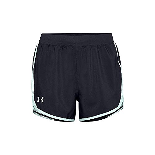 Image of Under Armour Women's Fly by 2.0 Running Shorts, Black (009)/Enamel Blue, X-Small, Black (009)/Enamel Blue, XS