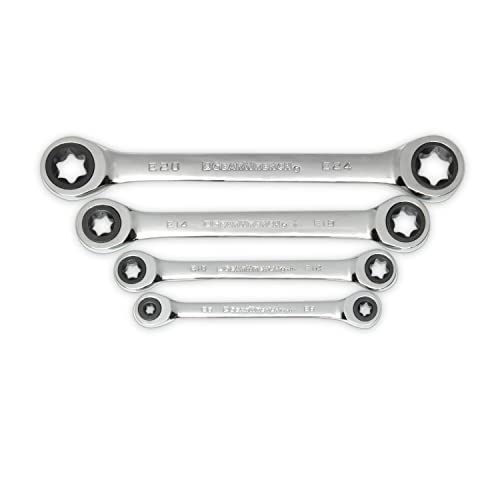 GEARWRENCH 4 Pc. Double Box Ratcheting E-Torx Wrench Set - 9224D,Silver #1