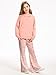AMAWMW Girls Clothes Fashion Outfits Long Sleeve Hoodie Sweatshirt and Plaid Flare Pants Sets Sweatsuits, Pink, 11-12Years