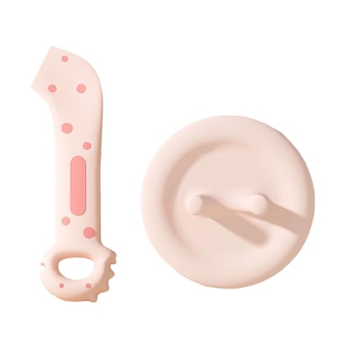 Faygeal Silicone Lid and Spoon Set Pet Can Opener Covers for Handling of Pet Canned Food Reusable Easy Tighten & Loose Covers