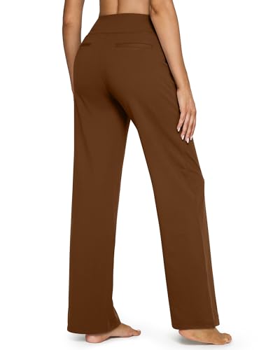 Image of G4Free EverGoing Yoga Pants Women Wide Leg Pants with Pockets High Waist Stretch Dress Casual Sweatpants Petite /Regular /Tall