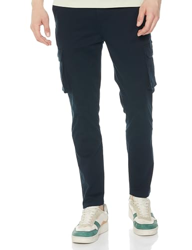 Image of Highlander Men's High-Rise Straight-Fit Cargo Trousers | Utility Pockets | Fashion & Function Blend | Carpenter Fit | Men Trousers | Trousers for Man |Cargo Pants for Men