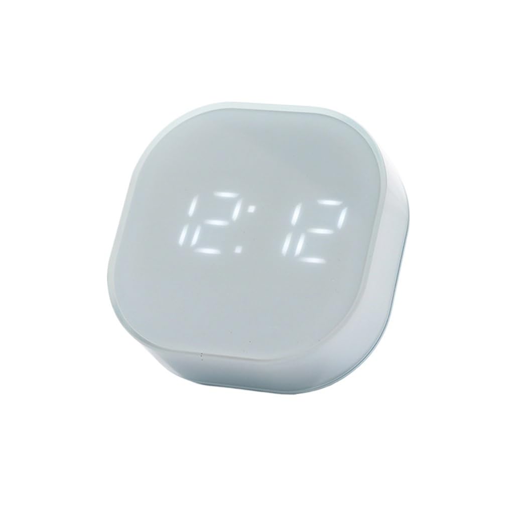 HRWLY Electronic Square Silent Bedside Alarm Clock Intelligent Temperature Sensing Desk Home Decor(Argento)