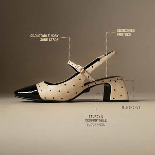 Image of Theater Women Twiggy Mary Jane Block Heel Sandals with Square Toe and Adjustable Buckle Slingback | Cushioned Comfort for Office & Formal Wear