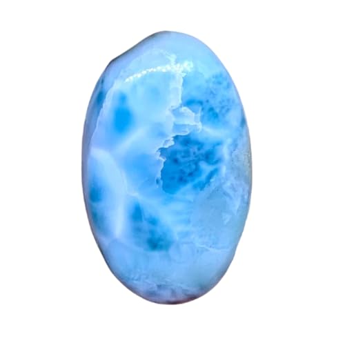 Pierre de larimar ovale naturel 35x21x6mm cabochon en vrac pour création de bijoux uniques
