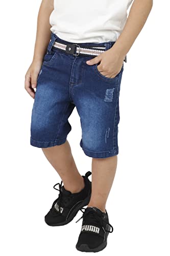Bermuda Infantil Sarja Masculino (Jeans Escuro, 8)