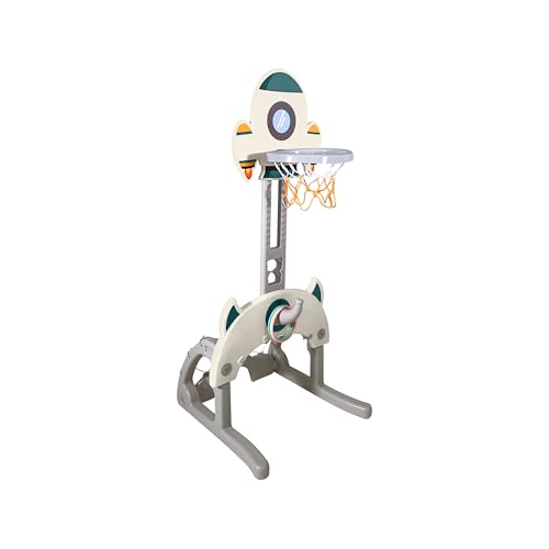 Freso Centro de Atividades Multiesporte Infantil 3 em 1 com Futebol, Basquete e Argolas. Brinquedo Esportivo Indoor que estimula coordenação motora e interação. Compacto, Leve e Seguro, Ideal para Apartamentos, Escolas, Creches e Brinquedotecas