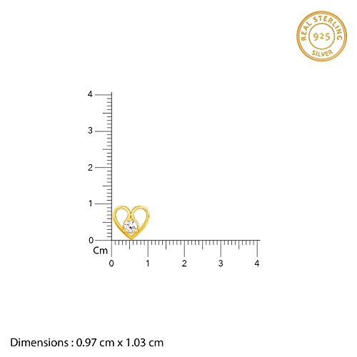 GIVA 925 Silver Golden Zircon Studded Heart Earrings |Studs to Gift Women and Girls | With Certificate of Authenticity and 925 Stamp | 6 Months... - Image 6