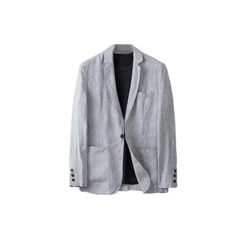 Men Linen Daily Casual Blazer Big Pockets Single Buttons Solid Jackets Breathable Simple Coat