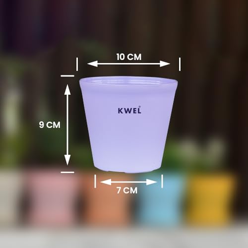 Image of KWEL Nursery Plant Pots for Indoor Outdoor Gardening | Lightweight Plastic Flower Pots with Drainage Holes for Home Balcony Nursery Garden | Purple (Pack of 24) (4 Inch)