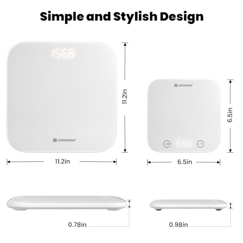 Image of UNIWEIGH Kitchen and Bathroom Scale Bundle-Digital Food Scale 11lb