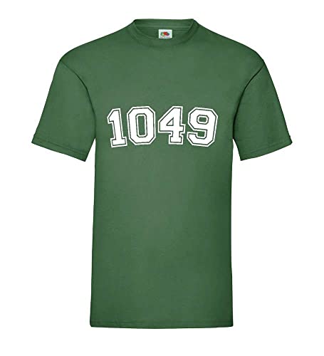 1049 Camiseta para hombre, verde botella, M