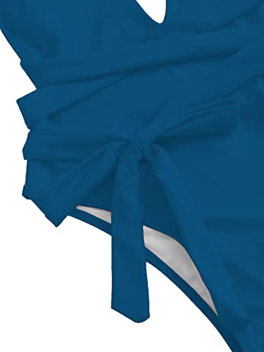 Image of Lilosy Sexy Tie Criss Cross Plunge One Piece Thong Swimsuit High Cut Brazilian Bathing Suit