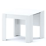 Stół konsolowy Oslo Plus do 3 metrów, wielofunkcyjny stół 14-osobowy, nowoczesny i elegancki design, konsola do domu i biura, 78 x 51 x 90 cm, kolor biały błyszczący