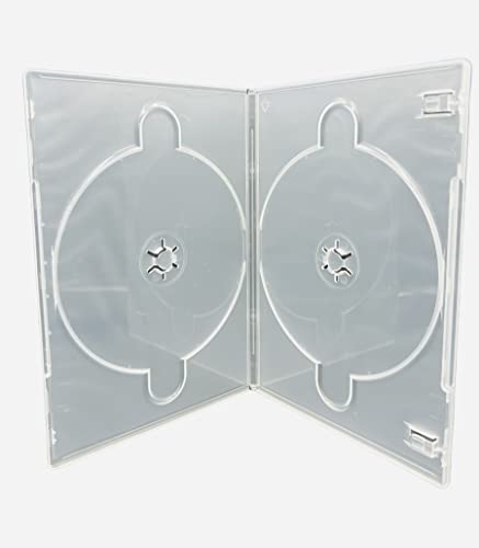 Lot de 10 boîtiers fins doubles transparents pour DVD/CD/Blu-ray Tranche de 7 mm