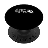 Dessin de raton laveur Silhouette d'un animal sauvage mignon PopSockets PopGrip Interchangeable