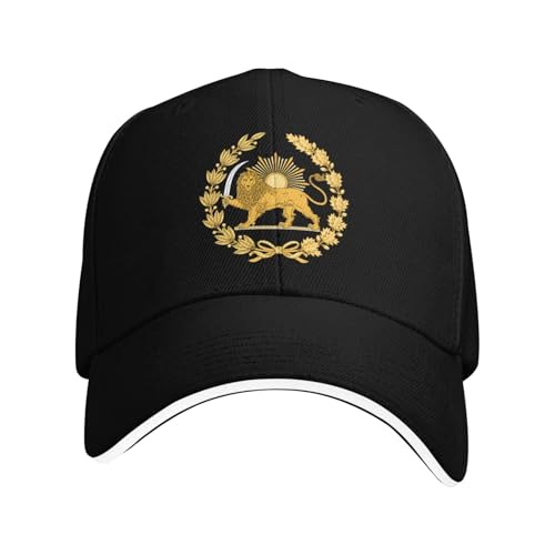 Chapeau iranien avec Lion et Soleil Drapeau Persan du Vieil Iran Casquette de Camionneur Lion et Soleil Casquette de Baseball réglable avec Drapeau iranien pour Homme Femme Sport Chapeau Iran Hat