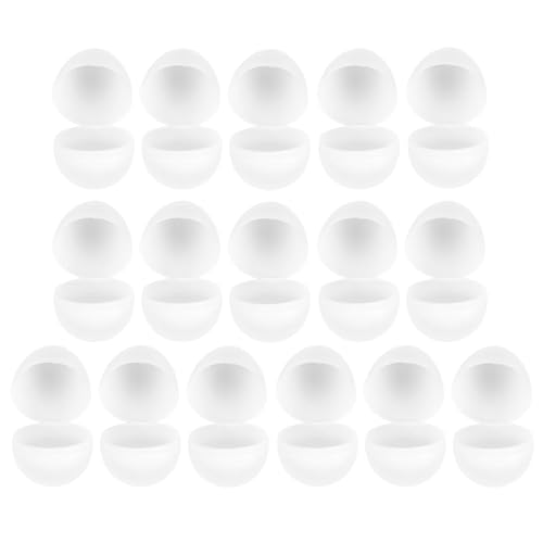 VOSAREA White Plastic Easter Eggs - 16pcs Blank Fillable Eggs for Filling Specific Treats Empty Paintable Eggs Diy Blank White Eggs for Easter Party Supplies Basket Stuffers