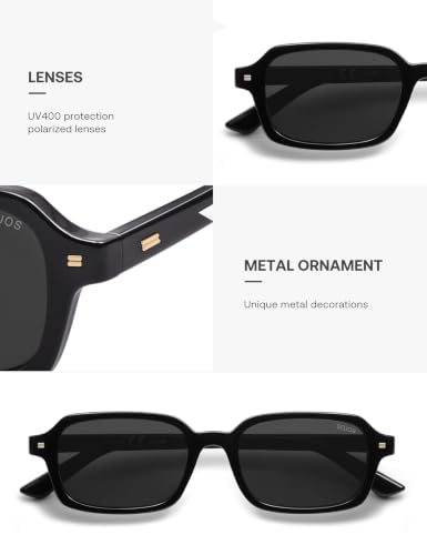 Image of SOJOS Trendy Rectangle Polarized Sunglasses Womens Mens SJ2610