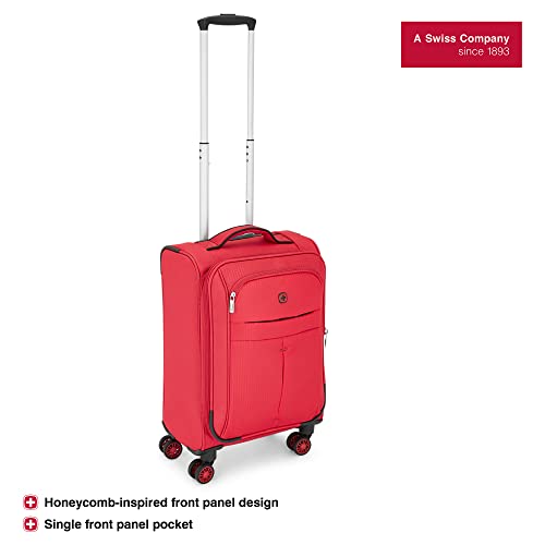 Image of WENGER Fiero-Pro Carry-on Softside Suitcase, 45 litres, Red /Black, Swiss Designed, 612110