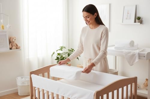 Miniatura 9 de Various - Pack De 2 Uds Sábana Bajeras De Algodón Para Minicuna, Tamaños 50x80cm, Suave Y Transpirable, Ajuste Colchones Infantiles,Color Blanco