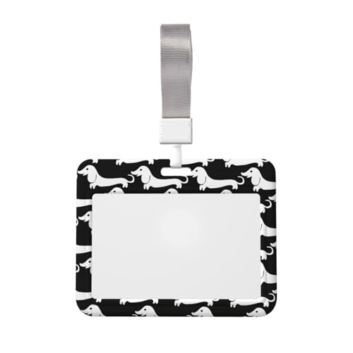 ダックスフンド パスケース idカードホルダー カードケース ネームホルダー 横型 名札ホルダー 首掛け 社員証 学生証 定期入れ 名刺入れ 男女兼用 キャラクター