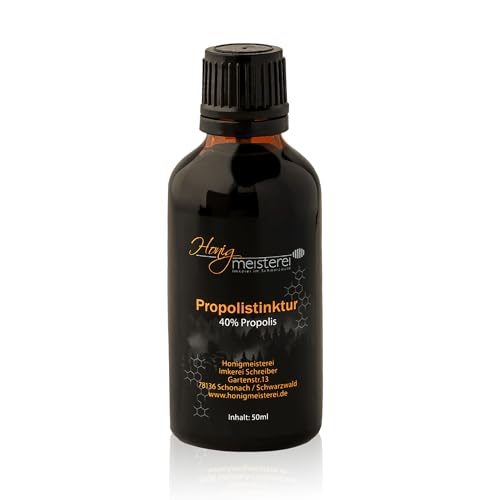 Honigmeisterei Propolis Tinktur 50ml mit 40% natürlichem Propolis in bester Qualität aus Schwarzwälder Imkerei Tropfen ohne Zusatzstoffe