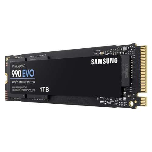 Samsung 990 EVO SSD 1TB, PCIe 5.0 x2 M.2 2280, Speeds Up-to 5,000MB/s, Upgrade Storage for PC/Laptops, HMB Technology and Intelligent Turbowrite MZ-V9E1T0BW, Black