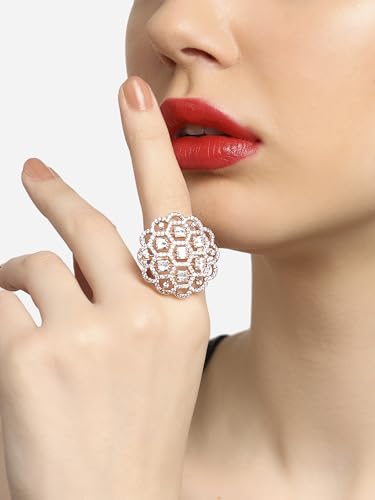 Cubic Zirconia Bling Brass Finger Ring for Women