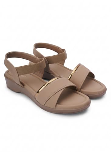 Image of SKOLL Wedges Heels Sandals For Women, Comfortable Heel, Ankle Straps