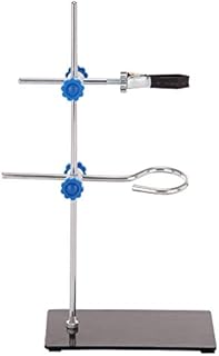 Queiting Laboratory Retort Stand Mini Lab Support Stands Clamp Flask Alcohol Bottle Lab Bracket 30cm for Chemistry or Physics Lab Work