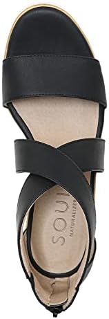 SOUL Naturalizer Womens Goodtimes Wedge Sandal, Black, 8.5 Wide US | Image 5