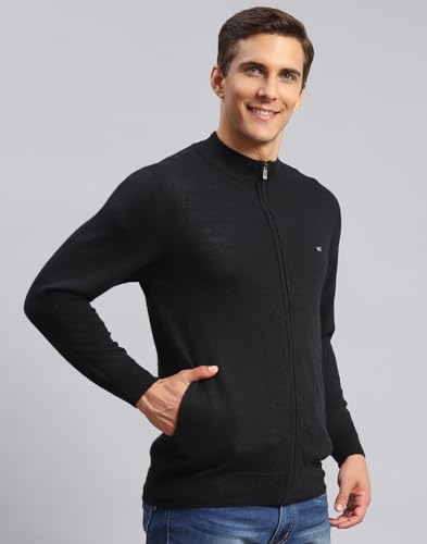 Image of Monte Carlo Men Regular Fit Full Sleeve Solid T Neck Winter Pullover (Pack of 1)