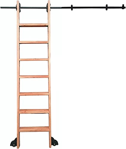 Escalera de biblioteca rodante duradera Kit de hardware de rieles deslizantes de alta resistencia | Kit de riel de escalera deslizante | Escaleras rodantes para carril de escalera móvil para almacén d