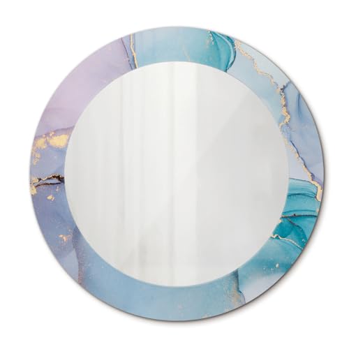 Miroir rond suspendu 60 cm design moderne fluide abstrait - 2