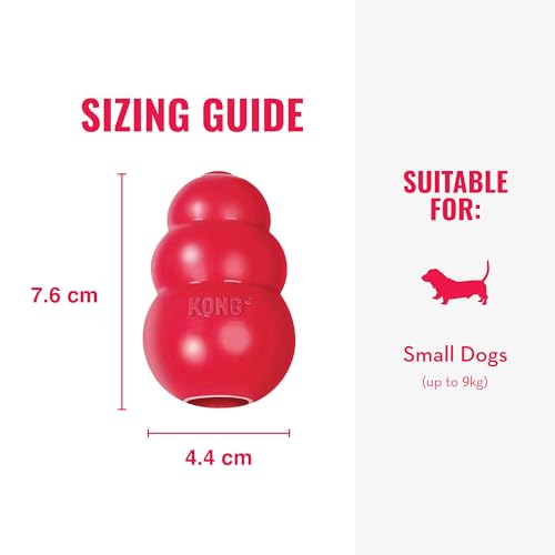 Image of KONG Classic Stuffable Dog Toy, Natural Rubber, for Small Dogs (Pack of 2) | Treat-Filling Fetch & Chew Toy with Erratic Bounce, Made from KONG Durable Natural Rubber for Extended Playtime