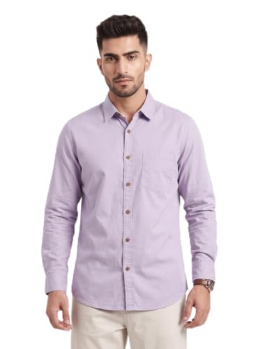 Image of Amazon Brand - INKAST Men Solid Cotton Shirt | Casual Wear | Basic Essential Plain Everyday & Office Wear | Full Sleeve | Regular Fit