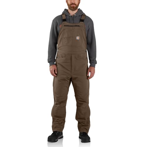 Carhartt mens Super Dux Relaxed Fit Insulated Bibs Overalls, Coffee, Medium US
