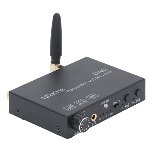 WALFRONT BT 5.3 Audio Transmitter Receiver with Optical Coaxial, DAC Chip and Volume Adjustment for Digital to Analog Audio Converter, Enjoy Wireless Streaming