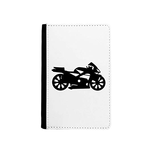 Porte-passeport moto mécanique noir, étui élégant et robuste
